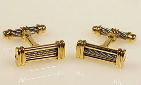 Philippe Charriol 18K Gold & Steel CELTIC Cufflinks