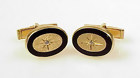 Vintage Larter 14K Gold, Onyx & Diamond Cufflinks