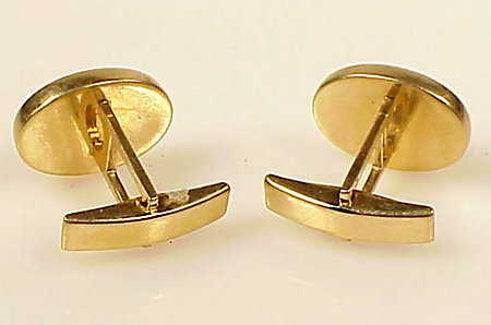 Vintage Larter 14K Gold, Onyx &amp; Diamond Cufflinks