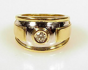 1989 Cartier 18K Bi-Color Gold & .35-Carat Diamond Ring