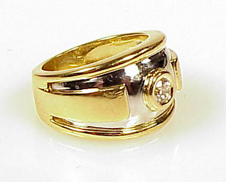 1989 Cartier 18K Bi-Color Gold &amp; .35-Carat Diamond Ring