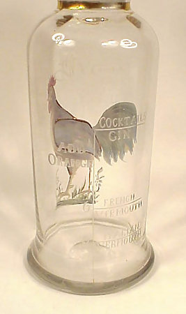 Signed Hawkes Engraved &amp; Enameled Glass Cocktail Shaker