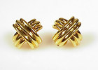 Tiffany & Co. “SIGNATURE” X-shaped  18K Gold Earrings
