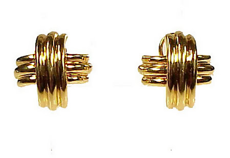 Tiffany &amp; Co. “SIGNATURE” X-shaped  18K Gold Earrings