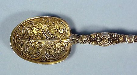 Gilt Sterling Silver George V Anointing Spoon