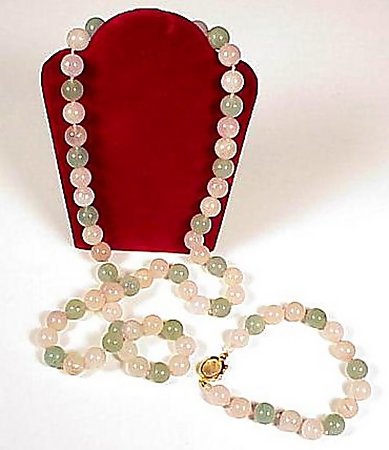 Rose Quartz & Aventurine Necklace & Bracelet