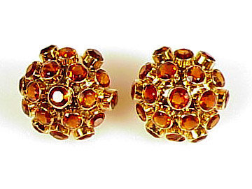 Pair 14K Yellow Gold & Citrine Sputnik Earrings