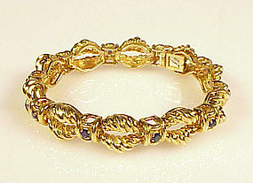 Vintage Tiffany & Co. 18K Yellow Gold Sapphire Bracelet