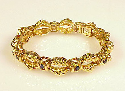 Vintage Tiffany &amp; Co. 18K Yellow Gold Sapphire Bracelet