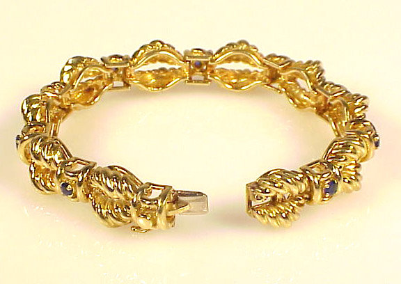 Vintage Tiffany &amp; Co. 18K Yellow Gold Sapphire Bracelet