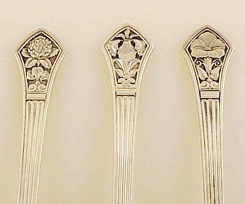Tiffany Sterling Flowers of the Months Demitasse Spoons