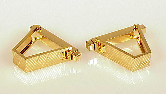 Art Deco French 18K Yellow Gold Stirrup Cufflinks