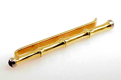 Tiffany 14K Gold Platinum &amp; Sapphire BAMBOO Tie Bar