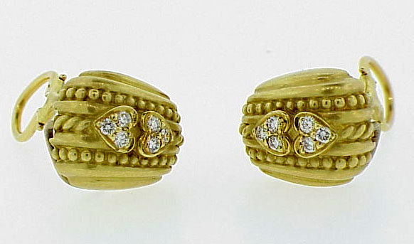 Judith Ripka 18K Yellow Gold &amp; Diamond Cushion Earrings