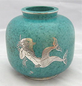 ARGENTA VASE BY KAGE WITH MERMAID AND TRITON