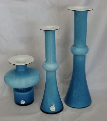 SET OF THREE CARNABY VASES FOR HOLMGAARD