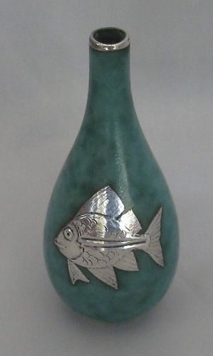 Stunning Argenta miniature vase with fish