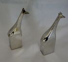 Pair of Vintage 1970s DANSK Gunnar Cyren Silver Plated Giraffes