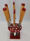 SUPERB BAKELITE FRUIT KNIFE SET WITH MUSHROOM BASE