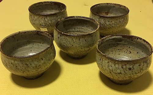 Japanese set 5 Mashiko Shimaoka Tatsuzo tea cup Mingei