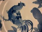Japanese Imari blue and white plate with chicken