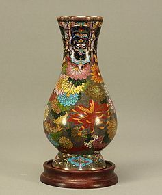 Japanese Millefleur Cloisonne Vase Meiji Period