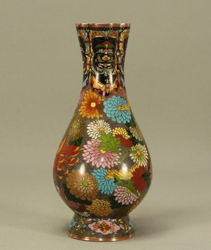Japanese Millefleur Cloisonne Vase Meiji Period