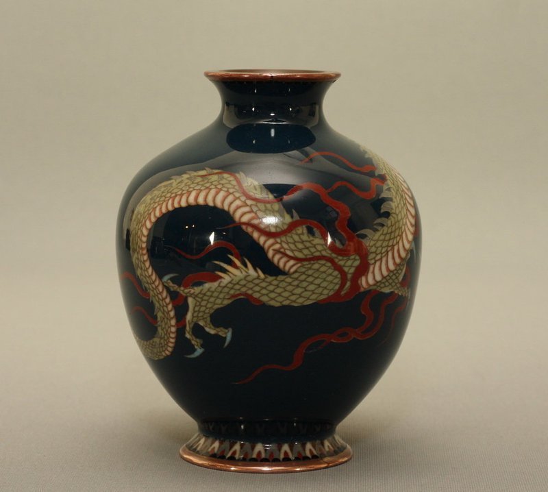 Japanese Cloisonne Dragon Vase Meiji