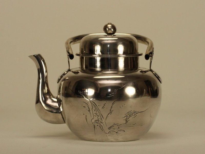 Japanese Silver Teapot c19th Century