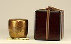 Japanese Lacquer Tea Caddy MAKIE Paulownia Natsume