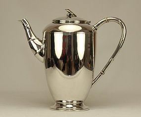 Japanese Lg Sterling Silver Teapot Signed