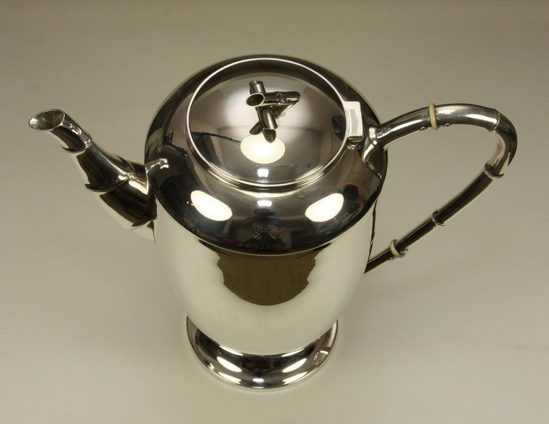 Japanese Lg Sterling Silver Teapot Signed