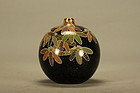 Japanese Cloisonne Vase w Flowers & Bulb Shaped