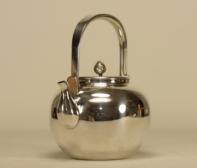 Chinese Silver Teapot w Kettle Stand