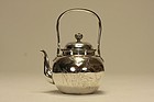 Chinese Silver Teapot Hexagon Shaped & Signed