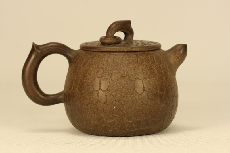 Superb Crackle Chinese Yixing Teapot Marked