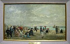 Beach with People at Trouville: Francois Gall