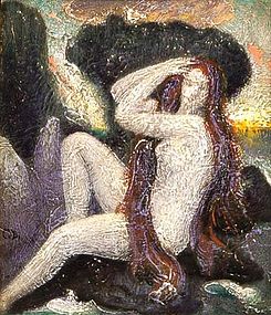 Red Haired Nude in Landscape: Claude Buck