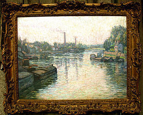 Impressionist French River in Vetheuil: Claude