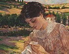 Impressionist Lady in Landscape: James Carroll Beckwith