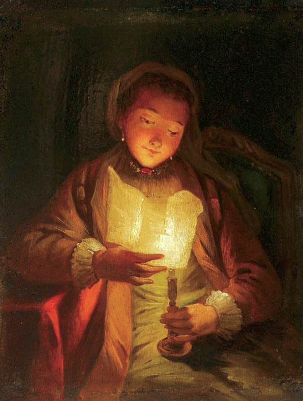 Portrait of Girl in Candlelight: Godfried Schalcken