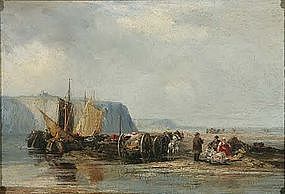 Unloading a Ship on the Beach: Louis Isabey