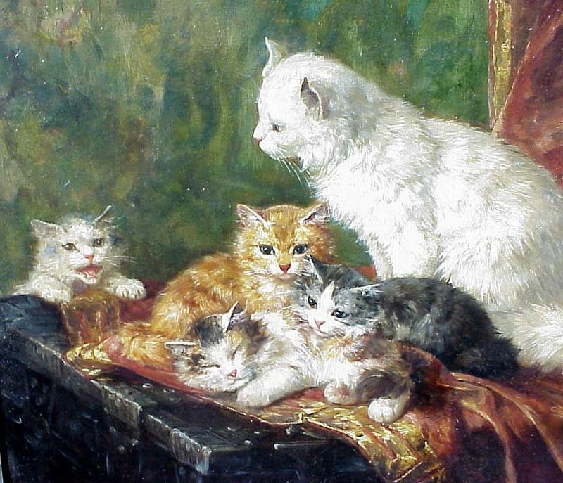 Cat with Her Kittens: Marie Yvonne Laur