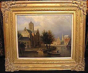 Dutch Village on River: Jacobus Ludvicus Cornet
