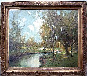 Autumn Landscape with River: George Thompson Pritchard