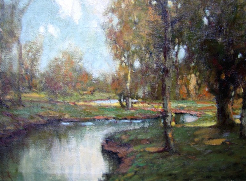 Autumn Landscape with River: George Thompson Pritchard