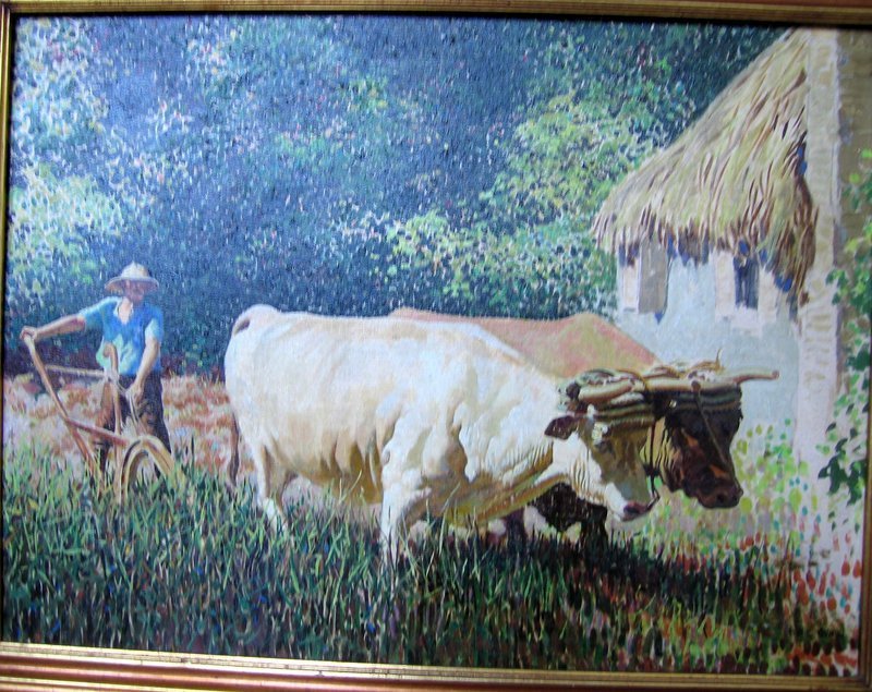 Impressionist Peasants with Oxen: Frank Godwin