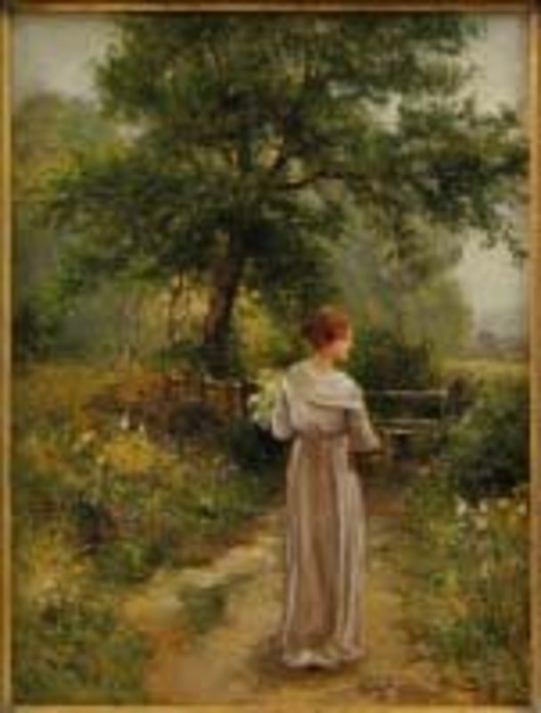 Lady on Garden Path: Ernest Walbourn