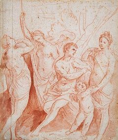 Venus & Adonis: Red Chaulk: Padovanino/ Varotari