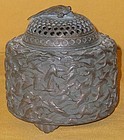 Antique Japanese Bronze Incense Burner , C1950, Signed
